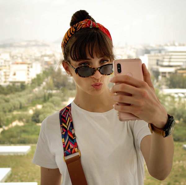 girl taking a selfie