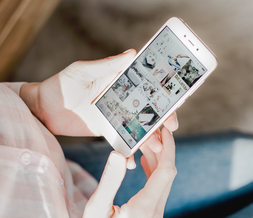 Person Browsing Instagram